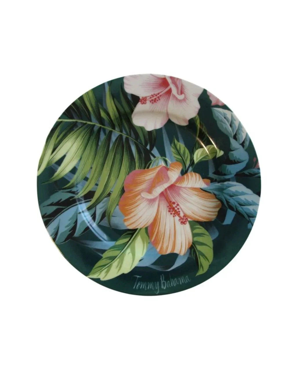 Tommy Bahama Tropical Floral Cocktail Plates Set Of 6 In Gift Box Hawaiian Print